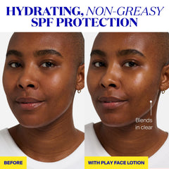 Supergoop! PLAY SPF 50 lightweight, non-greasy finish on skin.