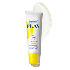 Supergoop Play mint lip balm tube provides SPF 30 hydration for sunny days