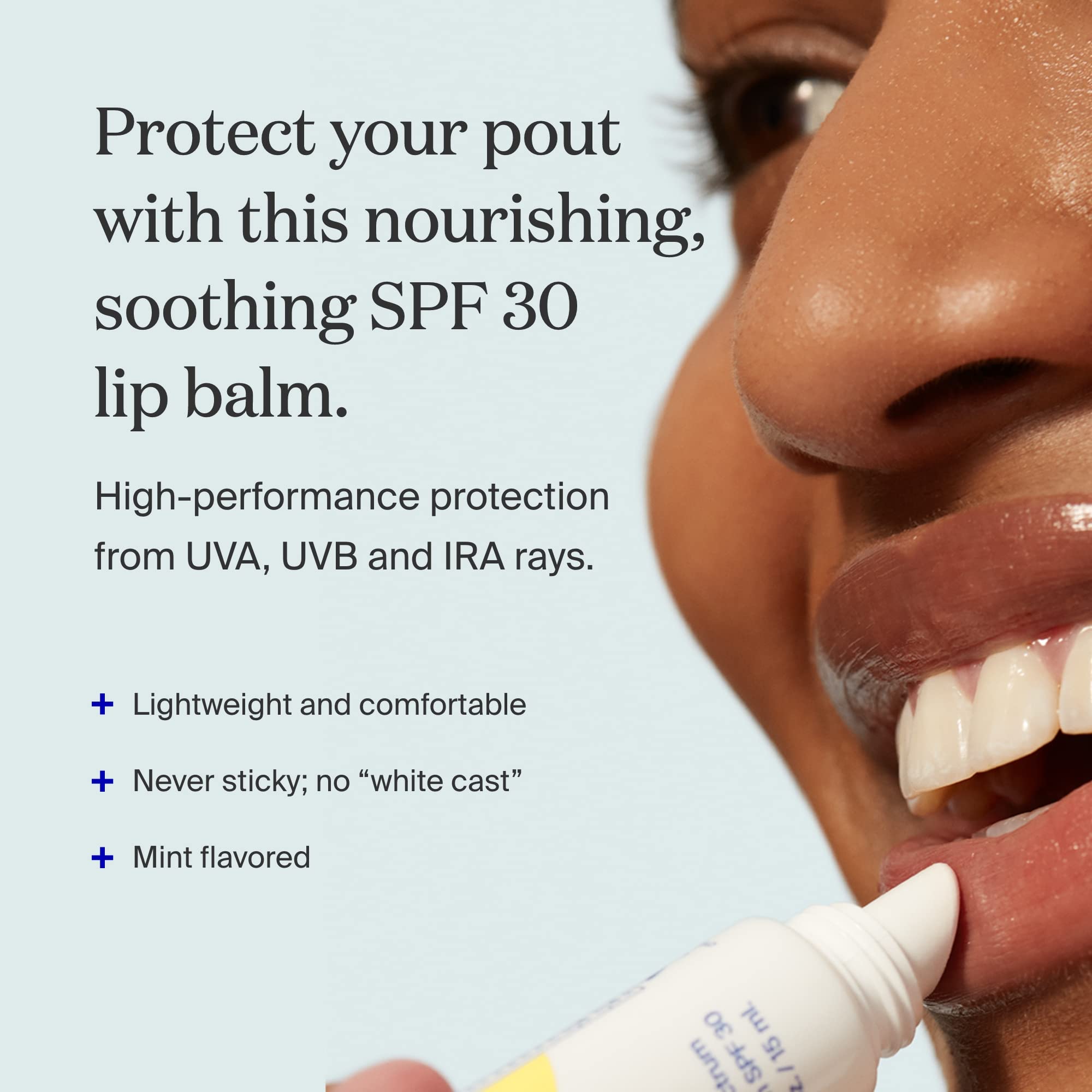 Mint lip balm twist-up stick ready for on-the-go sun protection