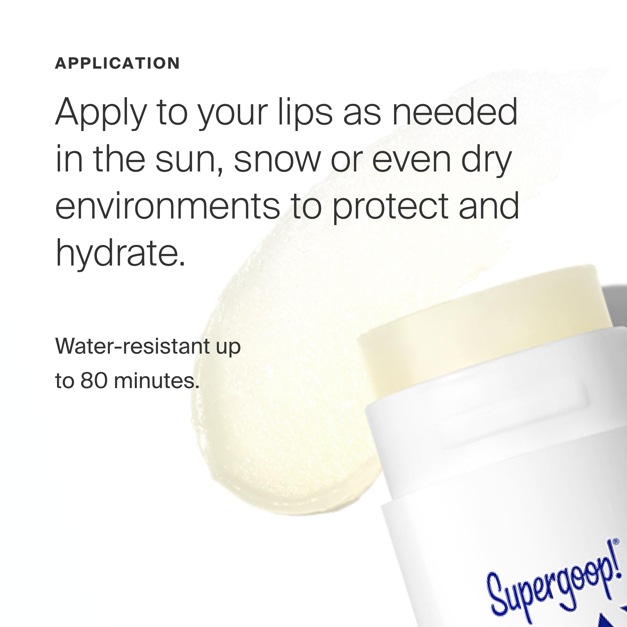 Applying Supergoop Play Lip Shield Mint on lips for on-the-go sun protection