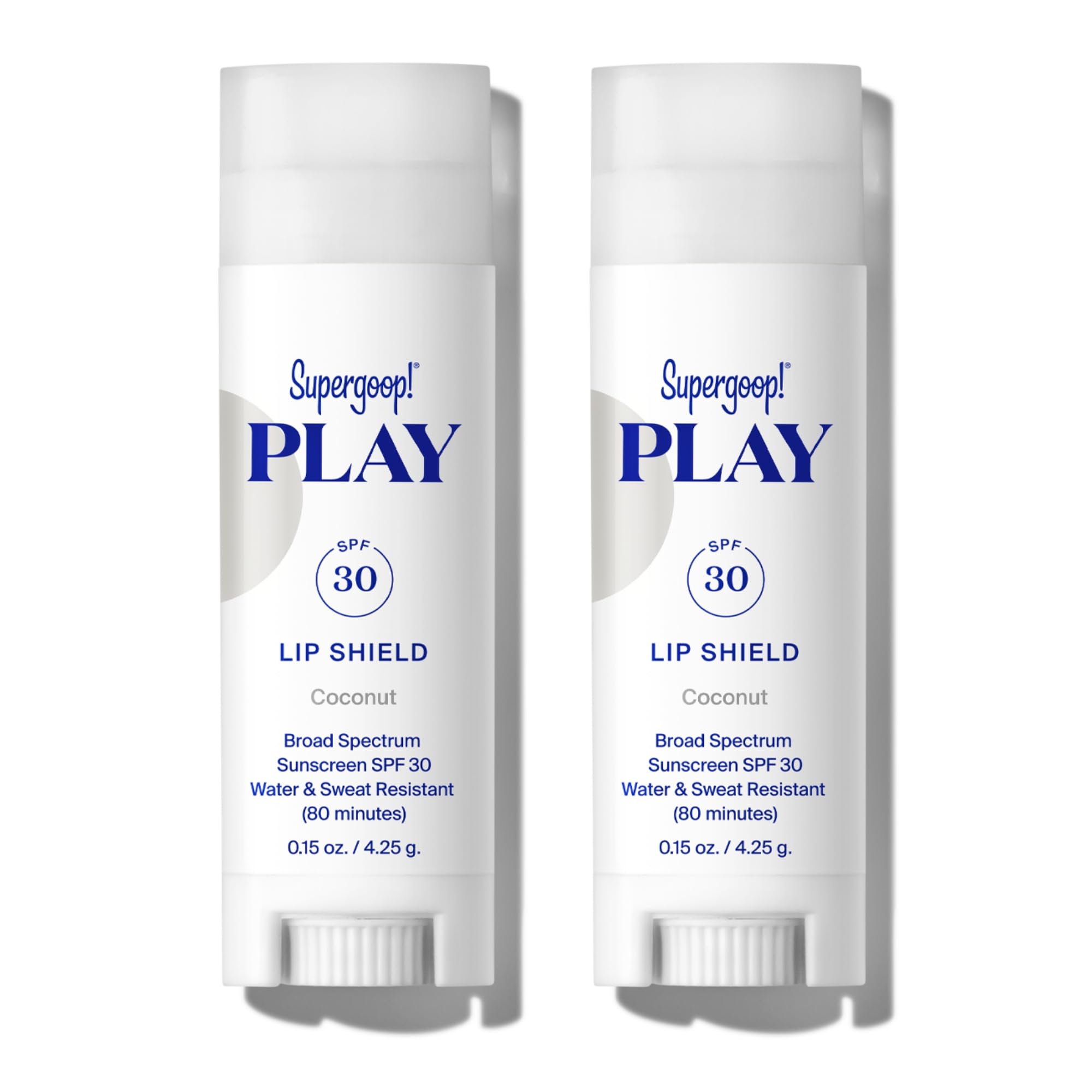 Supergoop! Play Lip Shield SPF 30 pack 2 front view for daily lip protection.