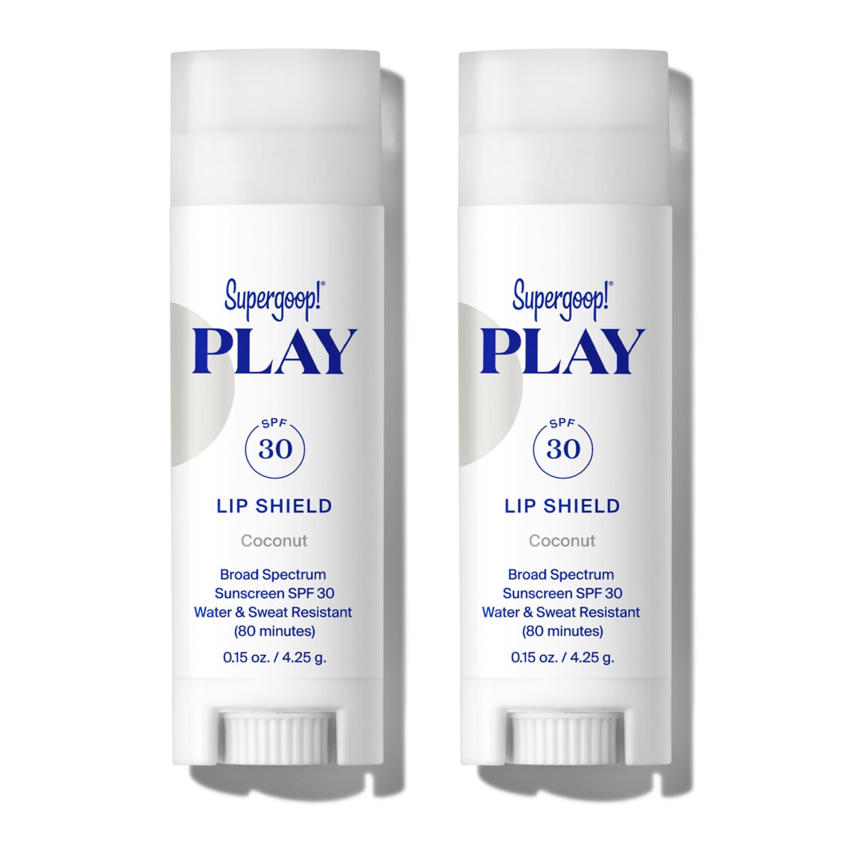 Supergoop! Play Lip Shield SPF 30 pack 2 front view for daily lip protection.