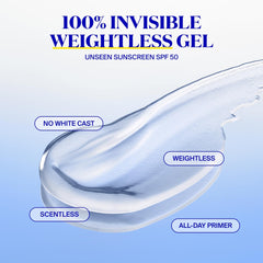Lotion being spread on skin for smooth, non-sticky UV protection.