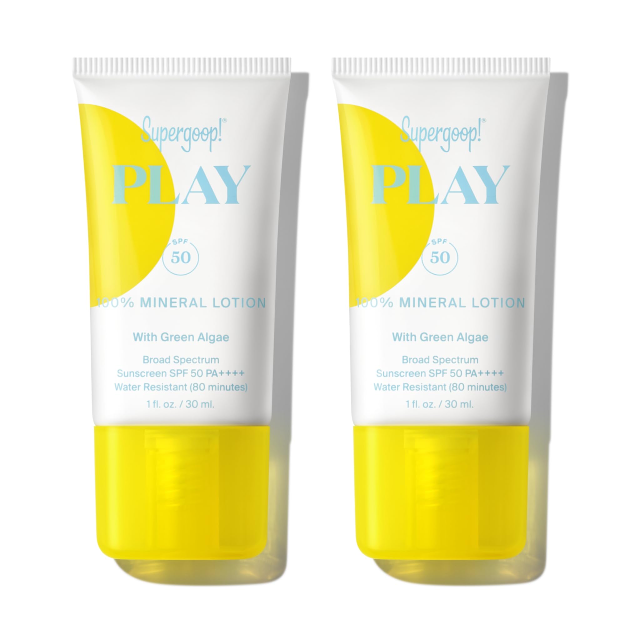 Supergoop! PLAY Mineral Lotion bottle front with SPF 50 and lightweight feel.