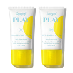 Supergoop! Play Mineral Lotion bottle with SPF 30 for face and body.