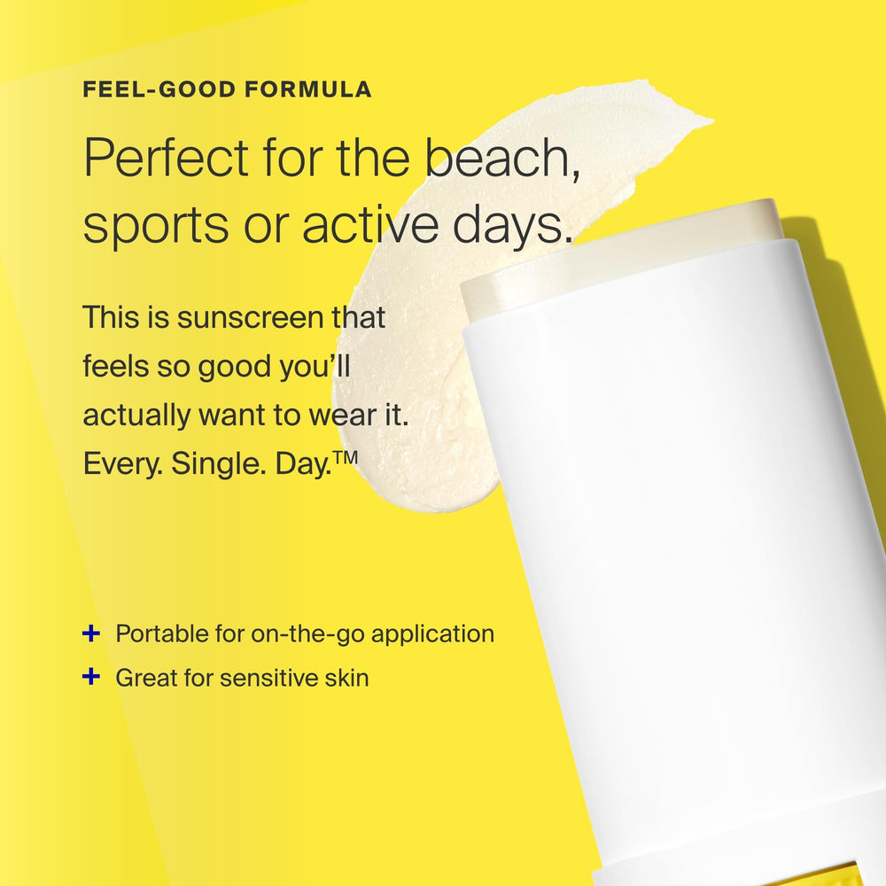 No white cast with Supergoop! PLAY Mineral Stick SPF 50 for a natural look.