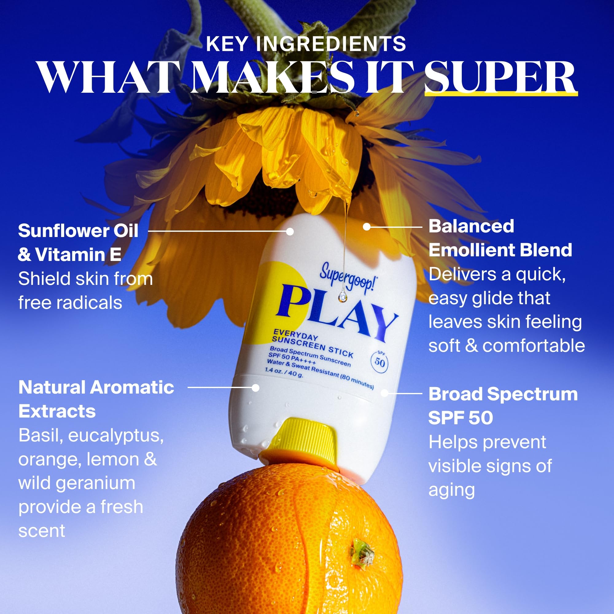 Supergoop! Play Stick clear-finish shot shows no white cast on skin.