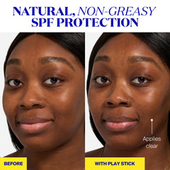 Supergoop! Play Stick water-sweat resistance icon signifies performance during activity.