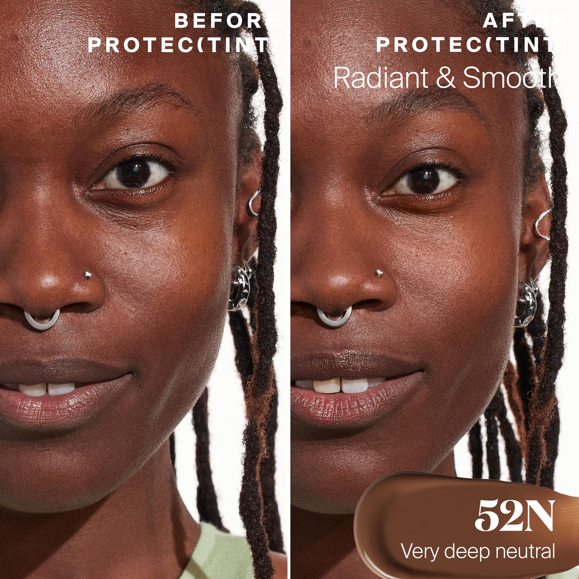 Supergoop Protec(tint) sponge application builds texture evenly.