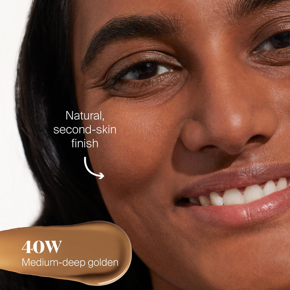 Close-up texture swirl highlights cushiony formula and no visible white cast
