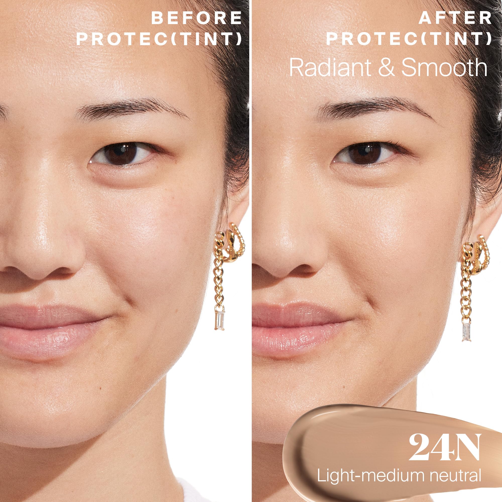 Supergoop Protec(tint) SPF 50 swirl on skin for seamless blending.