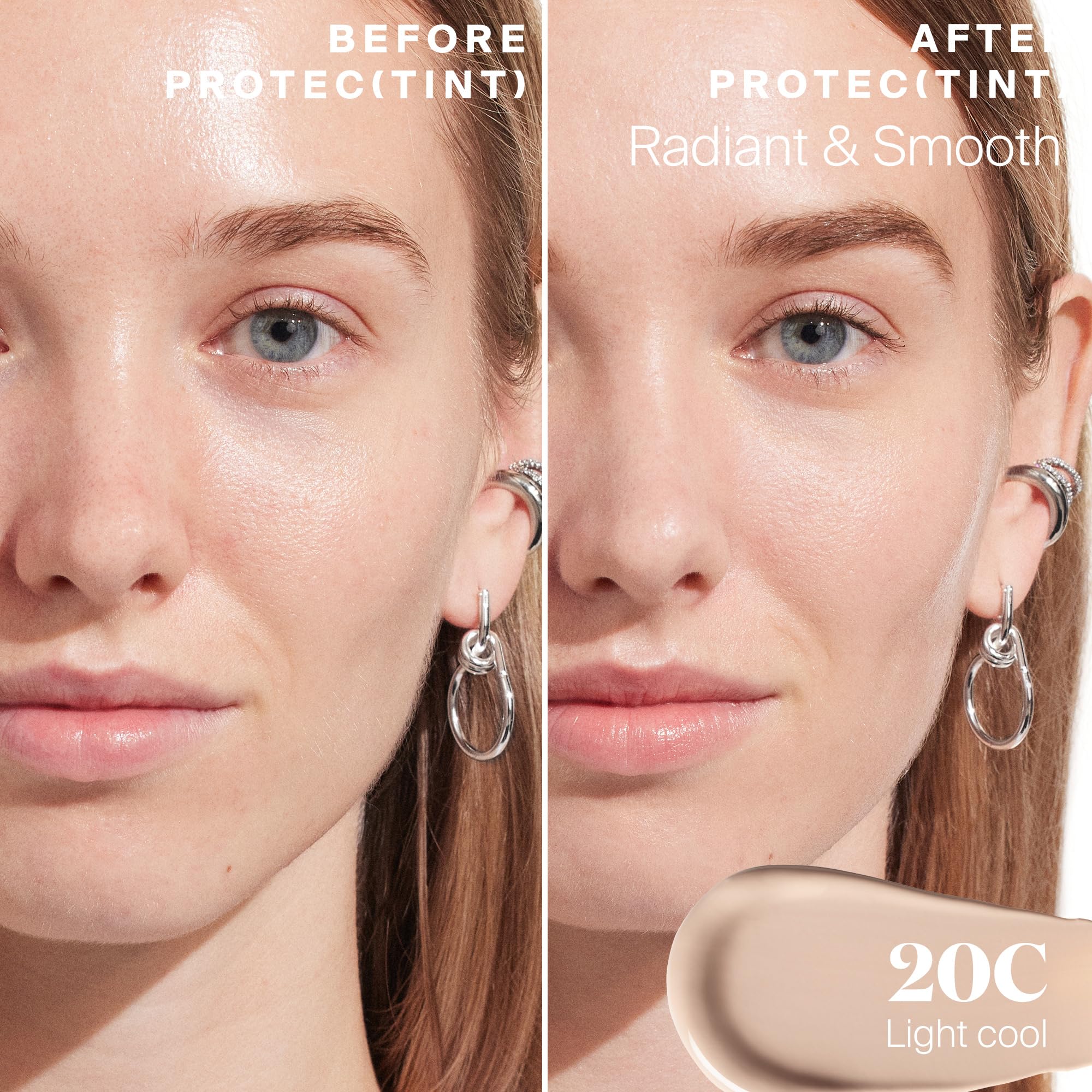 Supergoop! Protec(tint) 14-shades swatches show color range.