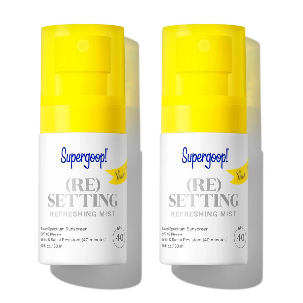 Supergoop! Re setting Refreshing Mist bottle pour delivers even makeup setting.