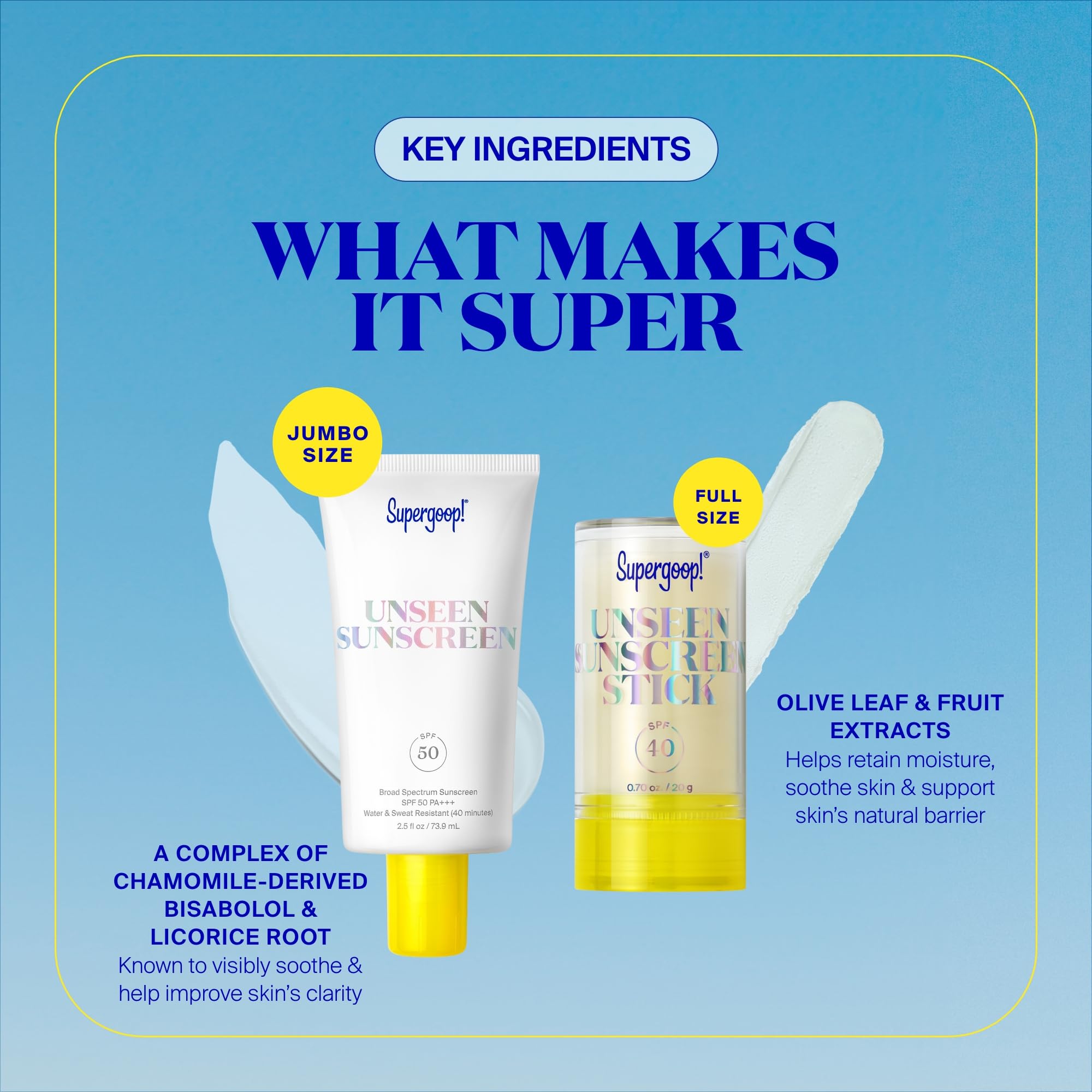 Supergoop Unseen Sunscreen bottle close-up with clear, skin-friendly finish.