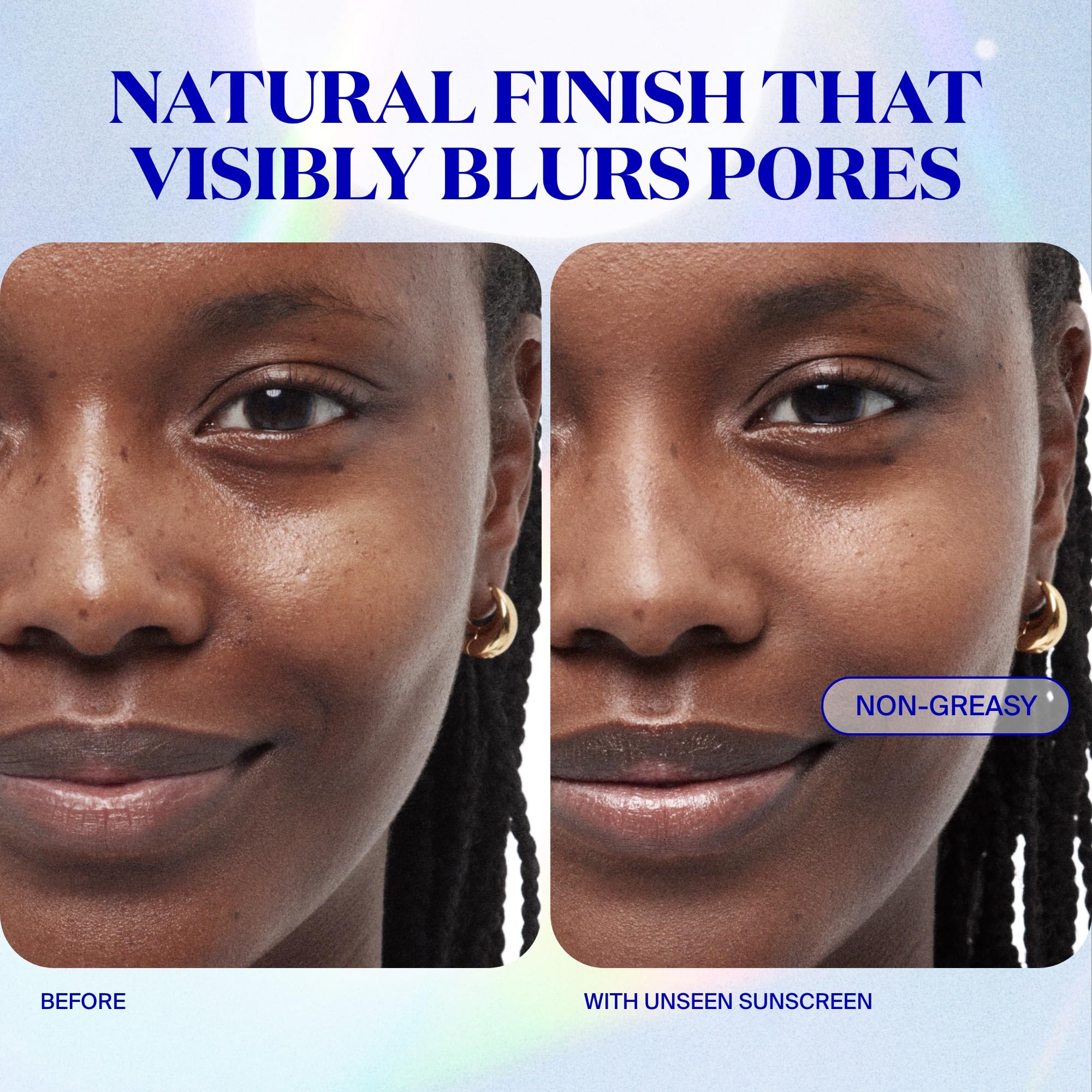 Supergoop Unseen Sunscreen invisible finish leaves no white cast across skin tones.