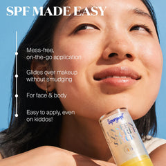 Supergoop Unseen Sunscreen Stick application view for quick sun protection.