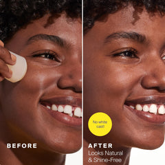 Supergoop! Unseen Sunscreen Stick over makeup for a natural, clear finish.
