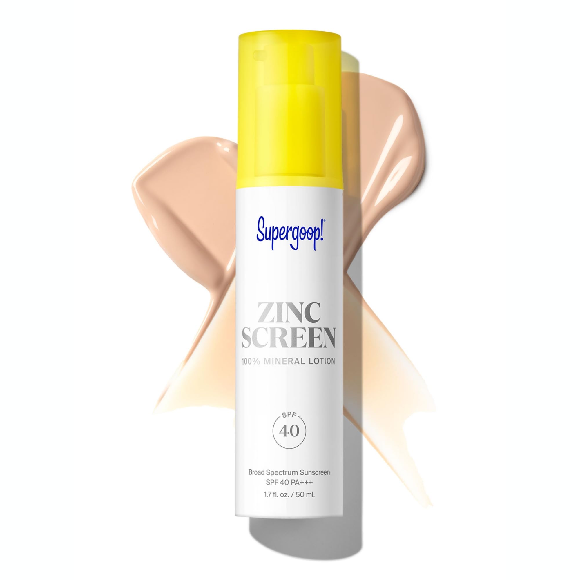 Supergoop Zincscreen bottle with pink hue for daily sun protection.