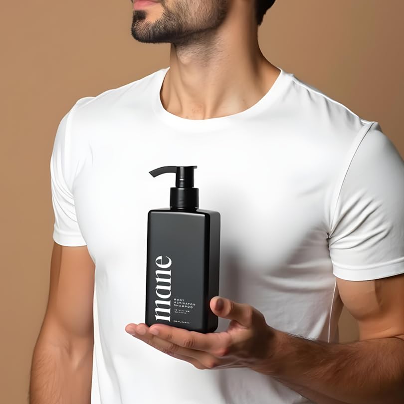 Superior Mane hair-growth shampoo application with rich lather for scalp care