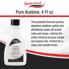 Close-up of acetone dissolving gel polish from nails