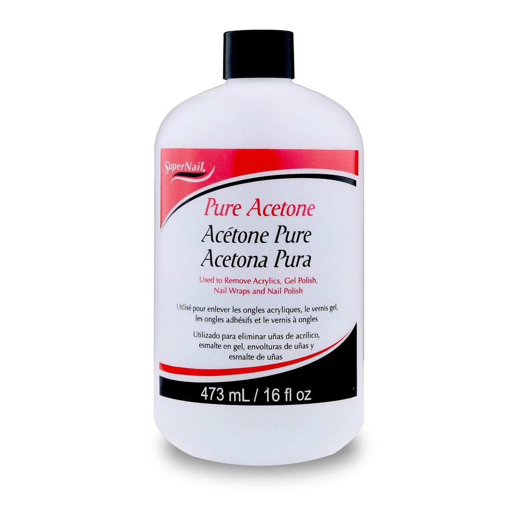 SuperNail Pure Acetone remover bottle pour for quick polish removal