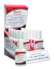 SuperNail Stick It Glue Brush-On brush close-up highlights control during application
