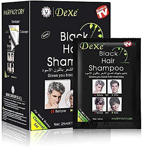 SUPGUDER Dexe Black Hair Shampoo application step demonstrates easy use.