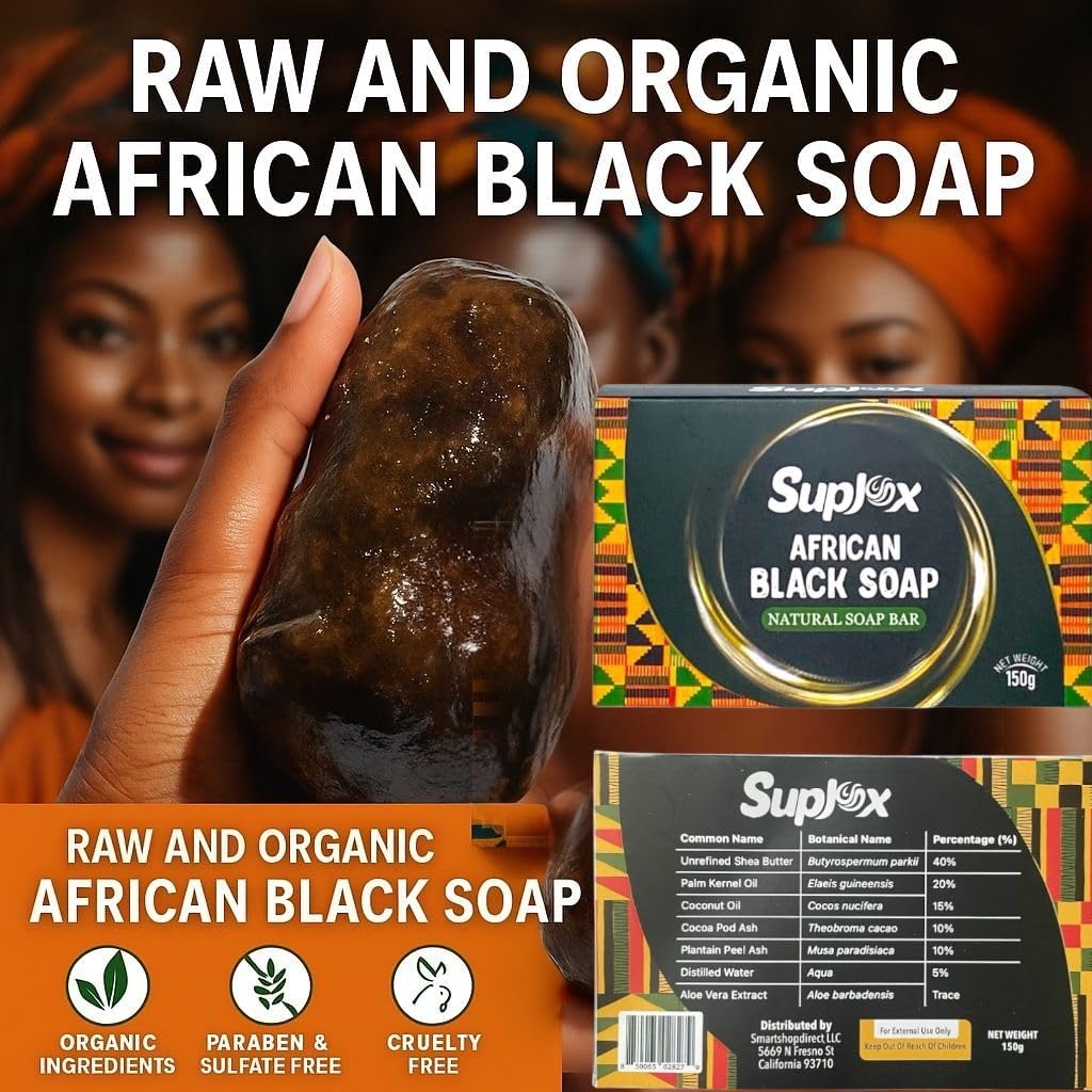 Suplox African Black Soap Bar charcoal helps manage excess oil