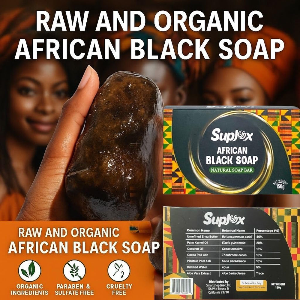 Suplox African Black Soap Bar charcoal helps manage excess oil
