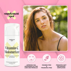 Applying Supplement Spot Antioxidant C Moisturizer for smooth skin