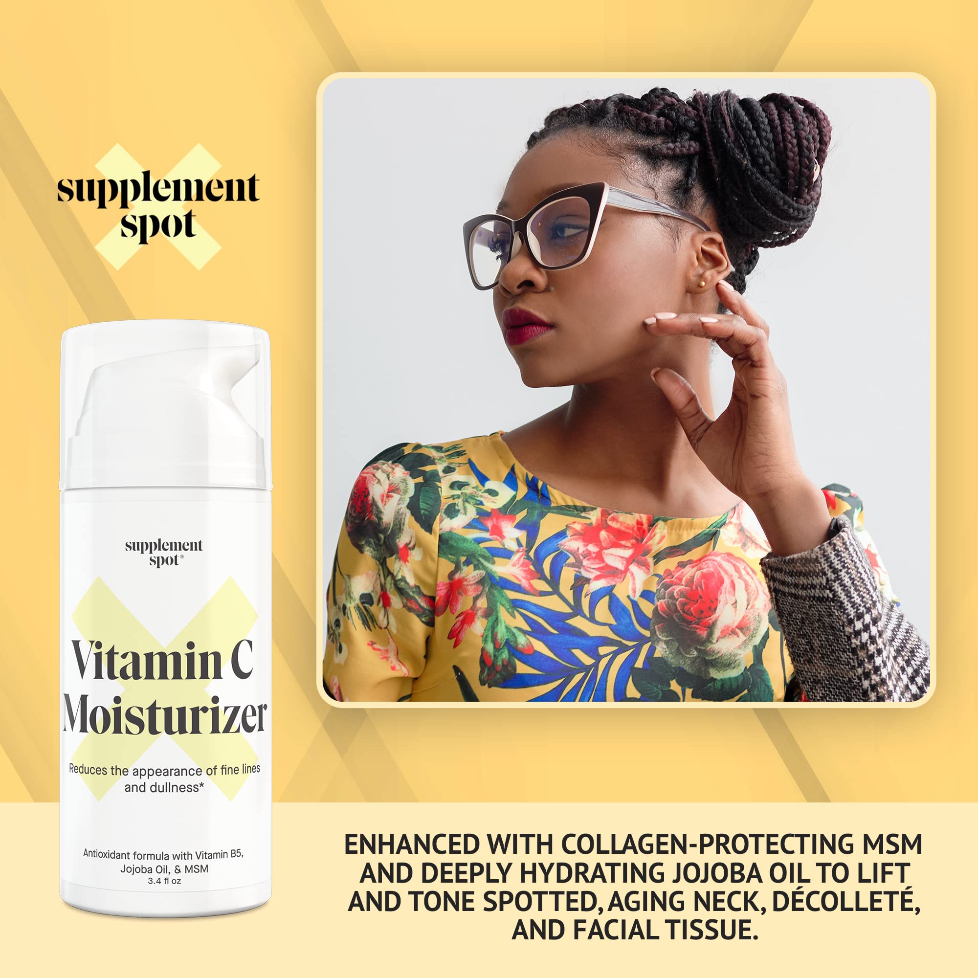 Creamy texture close-up of Supplement Spot Antioxidant C Moisturizer