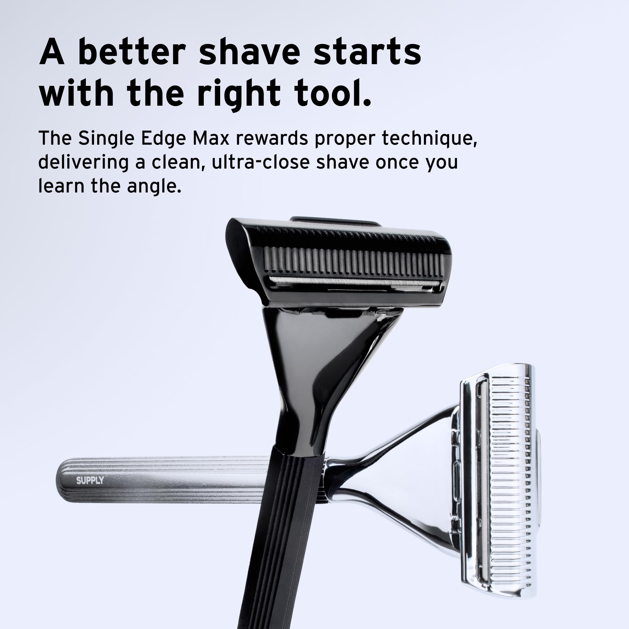 Razor in hand demonstrates balanced weight and control