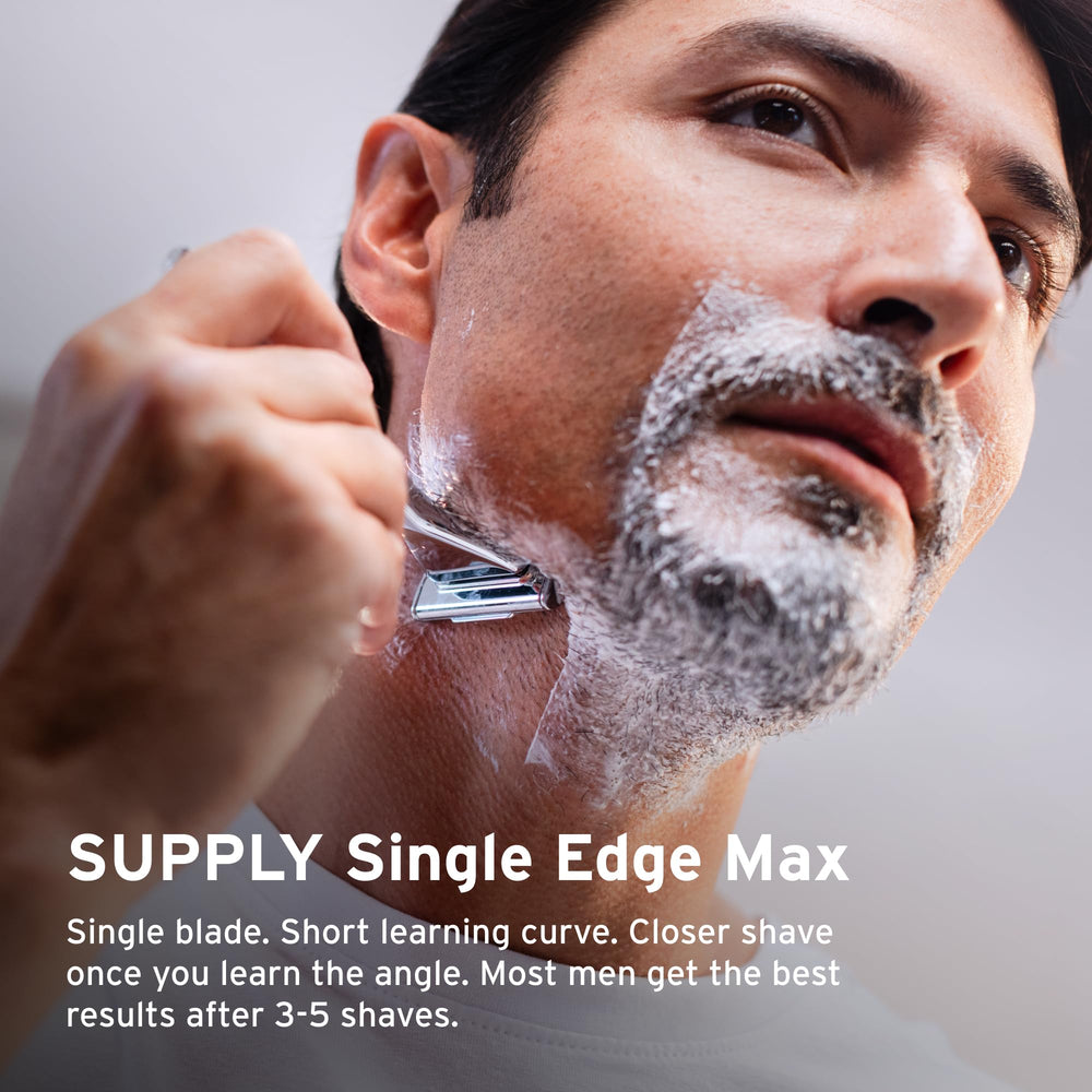 Close-up of SUPPLY Single Edge Max metal build highlighting durable construction