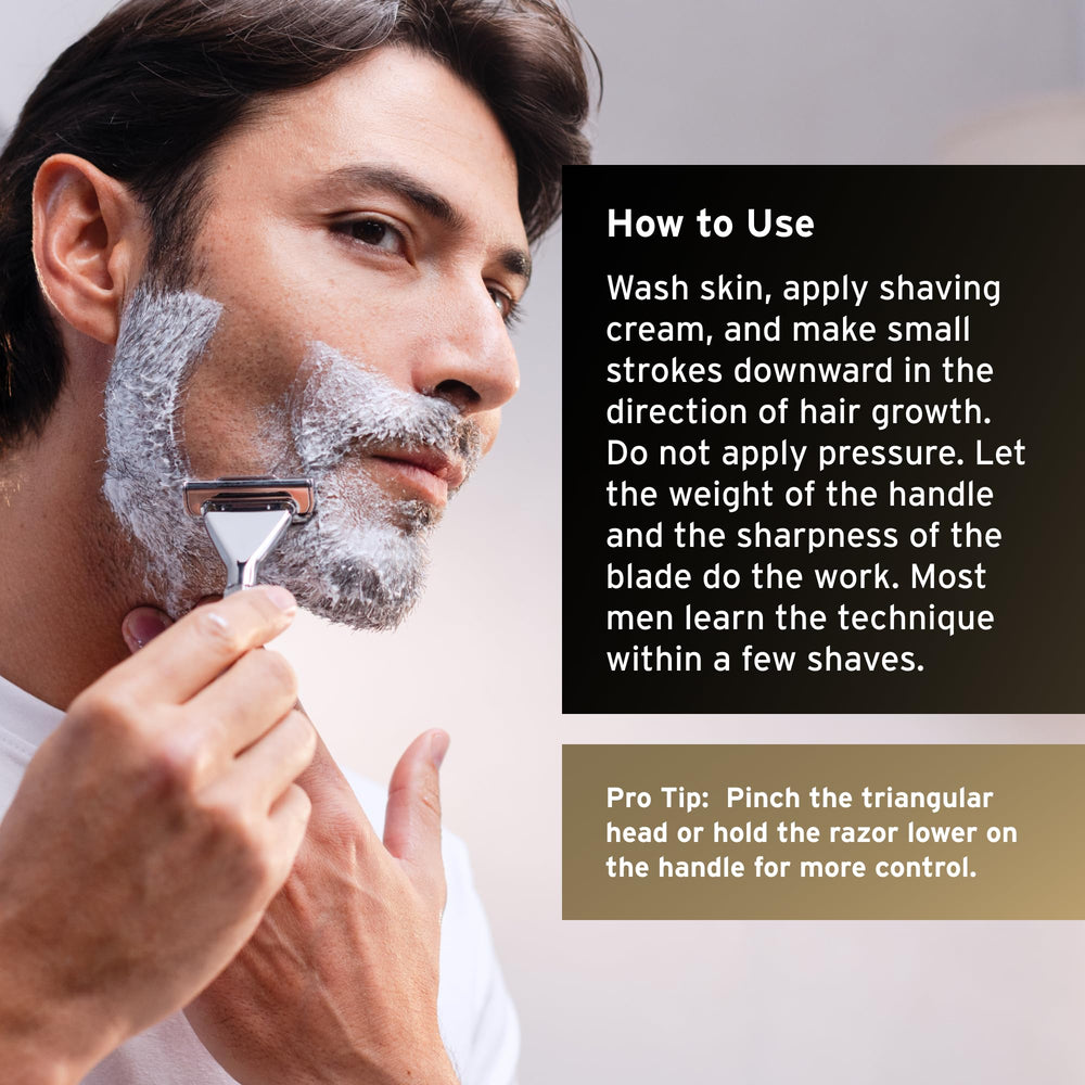 Sterling finish conveys premium quality on SUPPLY razor