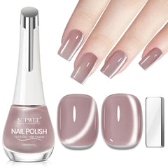 SUPWEE Nude Magnetic Nail Polish bottle for a chic cat-eye look.