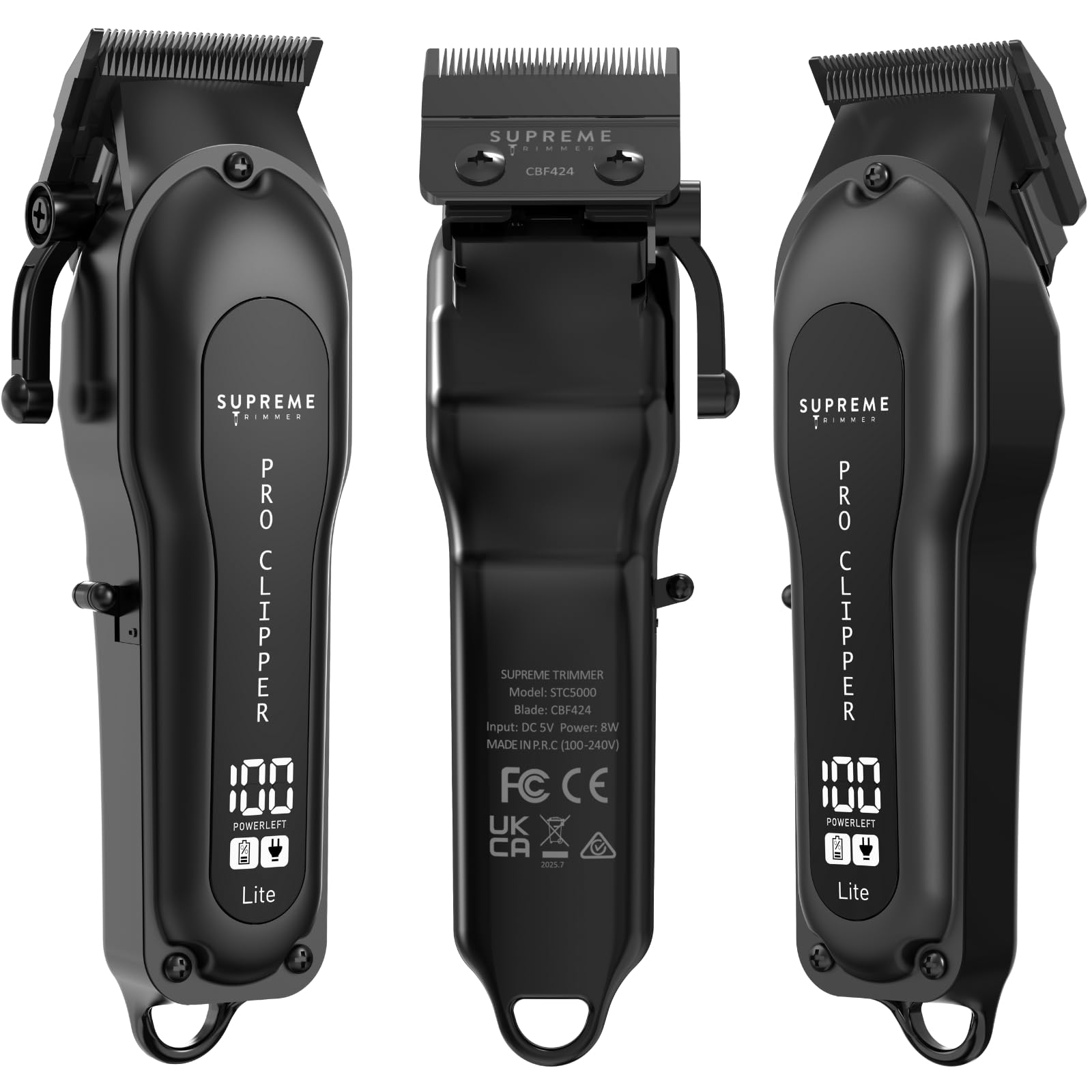 Supreme Trimmer Pro Clipper Lite USB charger setup for worldwide voltages.