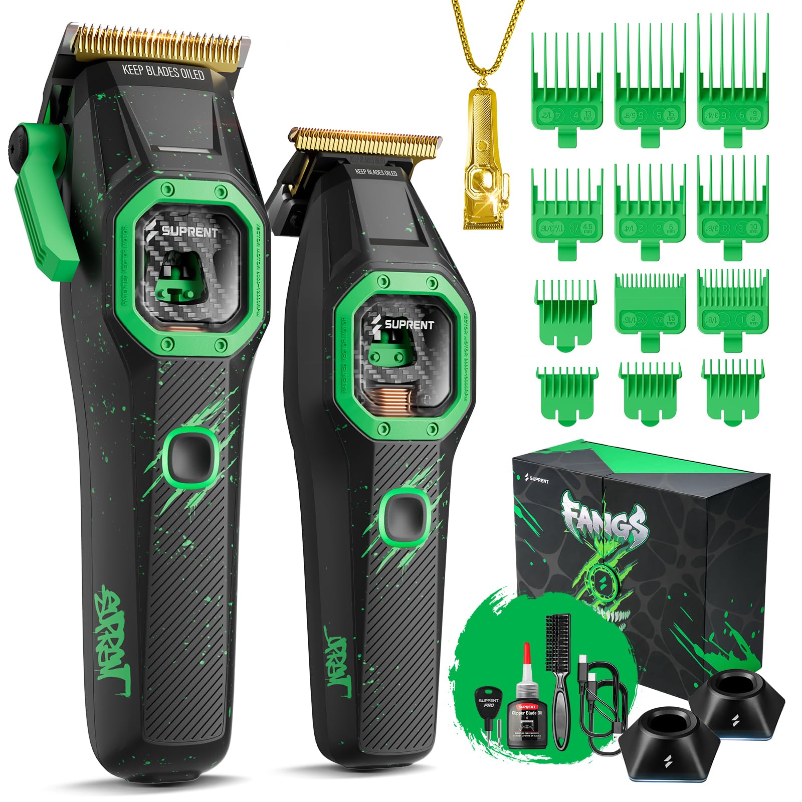 SUPRENT FANGS body design for ergonomic comfort during long barber sessions.