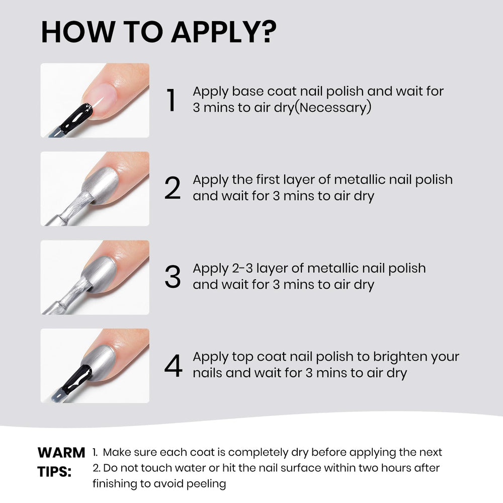 SUPWEE Mirror chrome effect adds dramatic flair to everyday manicures.