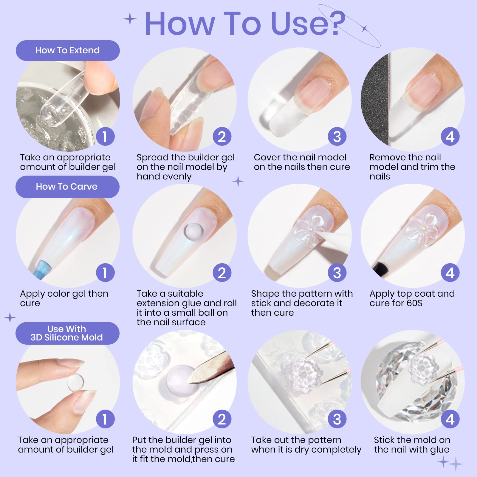 SupWEE 3D Gel in action demonstrating quick extension