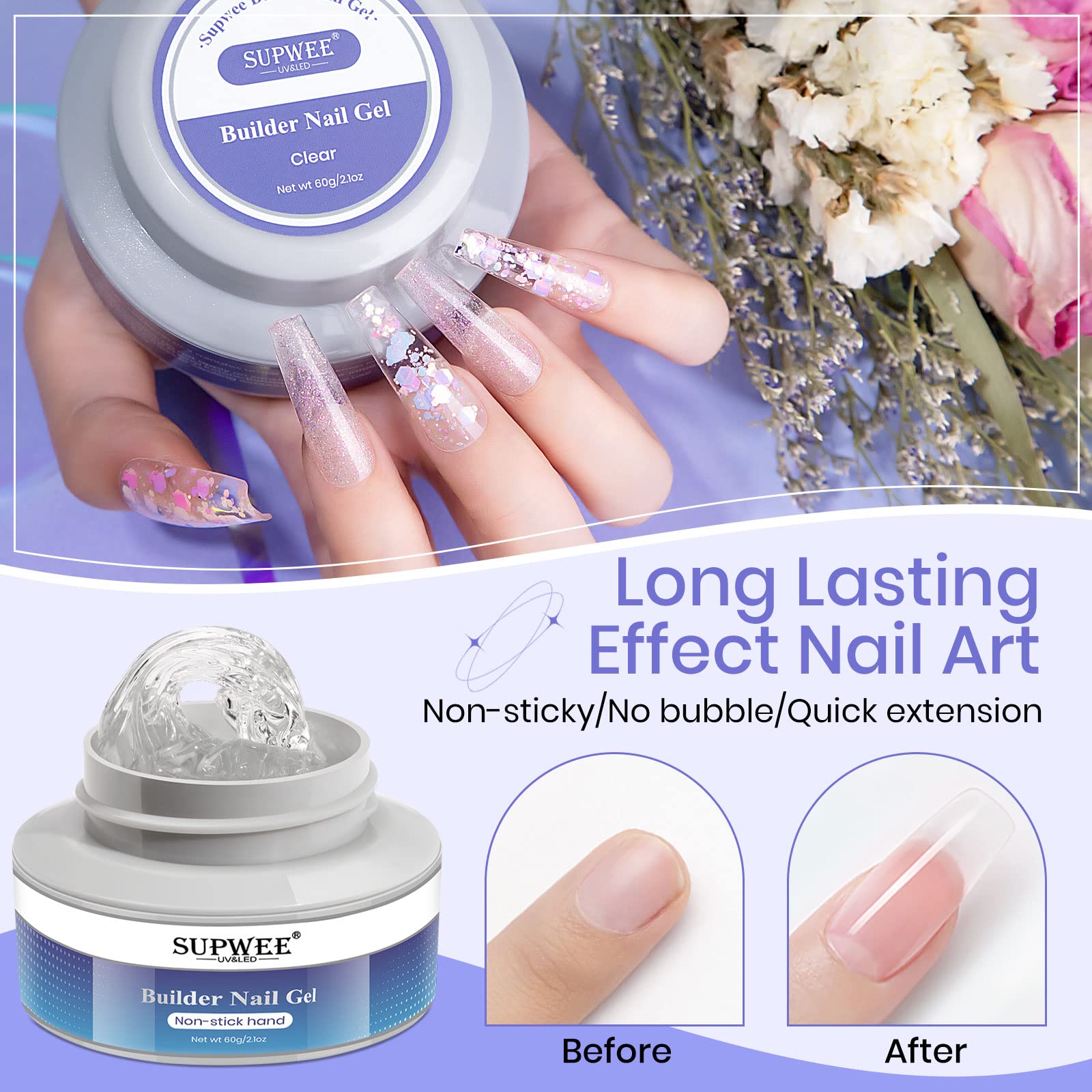 SupWEE extend mold expands nail length with clean 3D forms