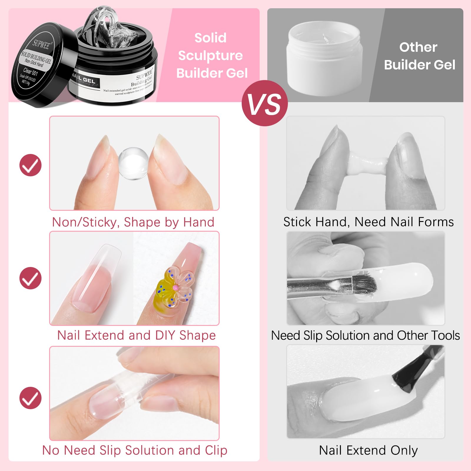 SUPWEE 3D sculpture nails demo highlights versatile sculpting options.