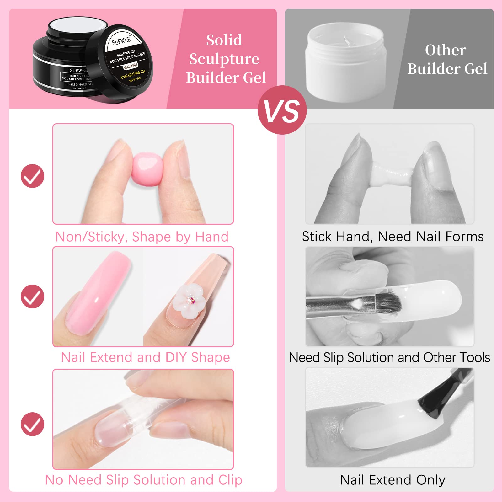 SUPWEE 3D silicone mold for creating detailed nail patterns.