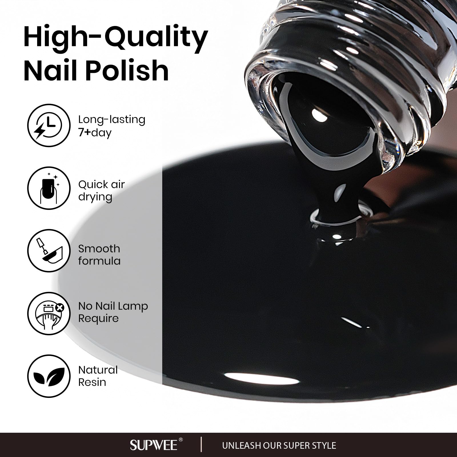 Air-dry process timing of SUPWEE nail polish without lamp