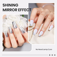 SUPWEE Air Dry Silver Nail Polish dries quickly for on-the-go nail art.