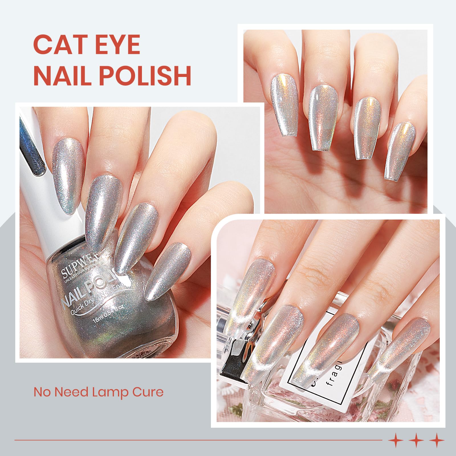 SUPWEE Aurora Silver Base and Top Coat boost manicure longevity