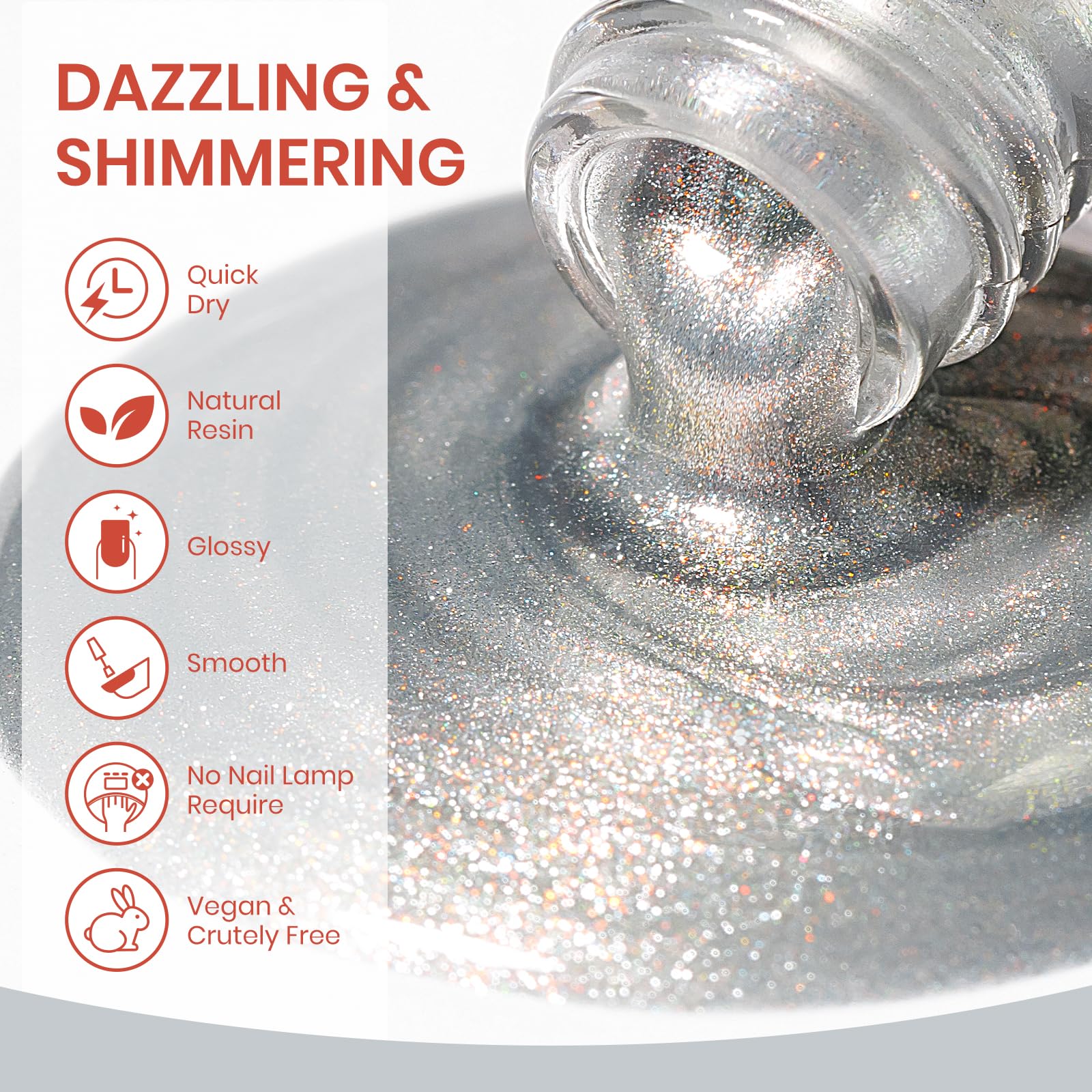 SUPWEE Aurora Silver Long-lasting oil-based formula resists chipping