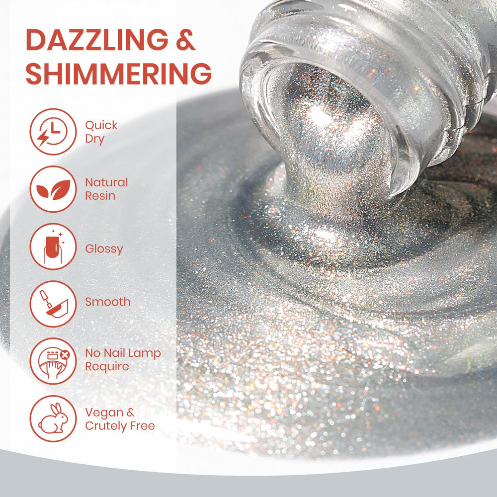 SUPWEE Aurora Silver Long-lasting oil-based formula resists chipping