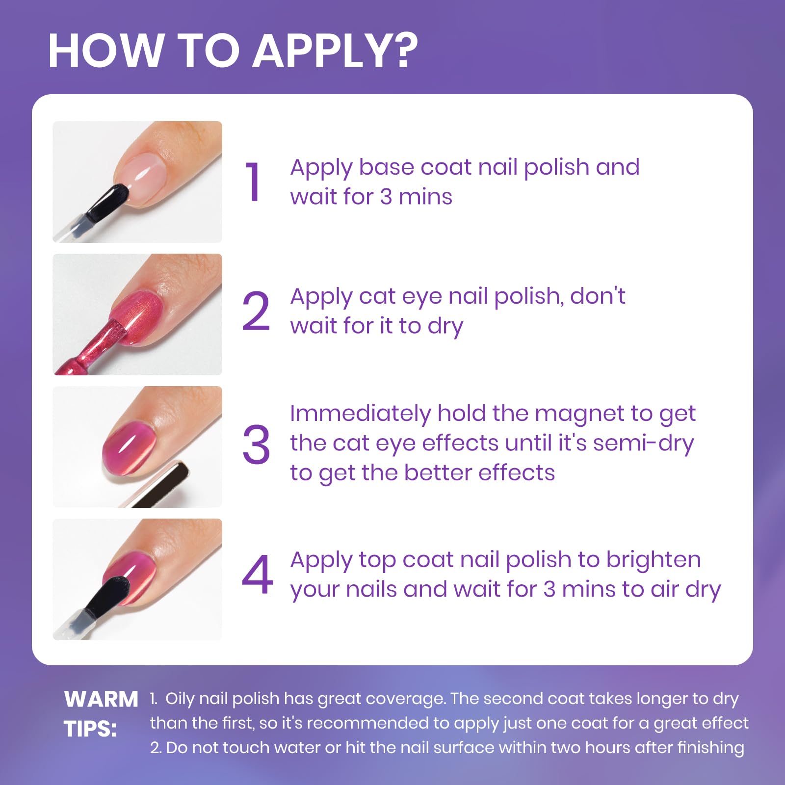 SUPWEE base and top coat recommended for long-lasting look