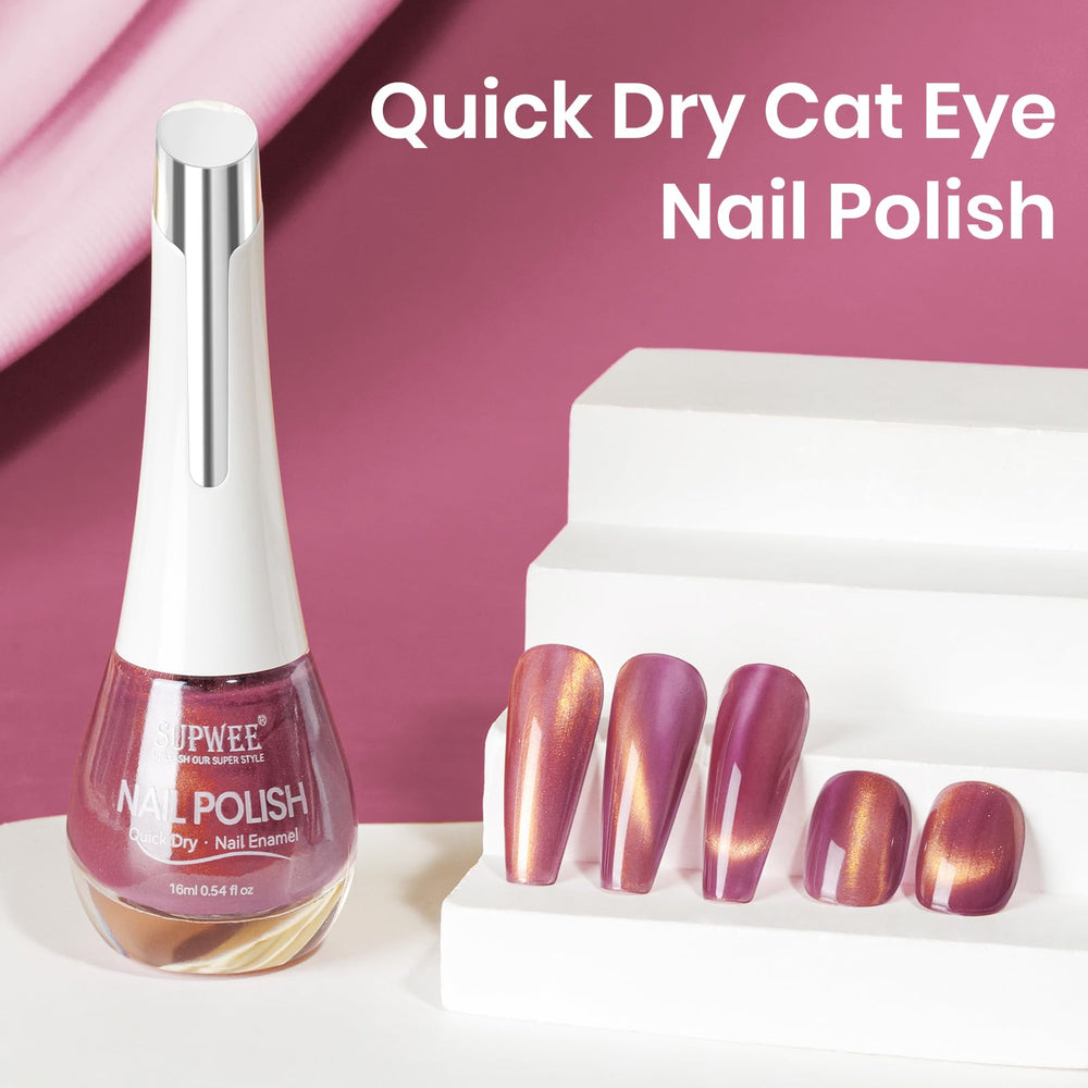 SUPWEE base and top coat recommended for best cat-eye art
