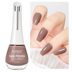 SUPWEE Brown nail polish bottle on table ready for use, quick-dry color